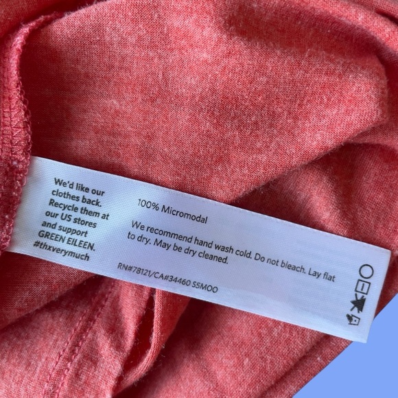 Eileen Fisher micromodal coral scoop neck lightweight tee large - Picture 5 of 8